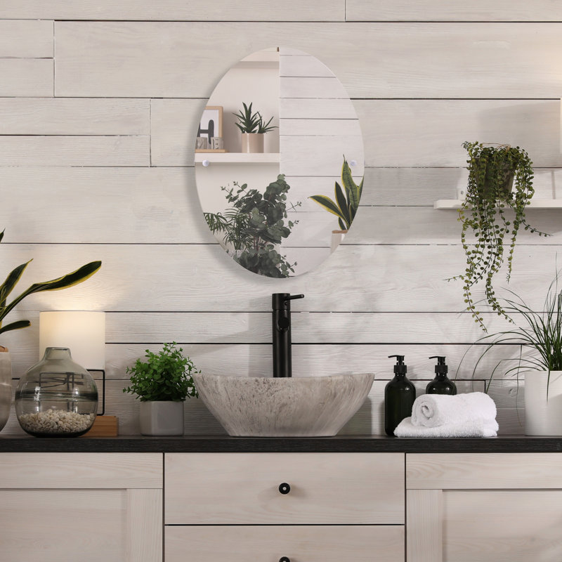 Gober Metal Wall Mirror, Matte White