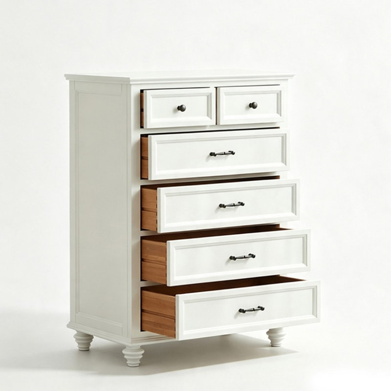 Buffet décoratif blanc en bois massif