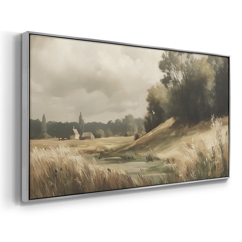 Série paysage - Lxxvi - Toile tendue avec châssis, prête à accrocher, Argent argent, H 21 po x l 41 po