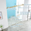 56 à 60 po X 76 po porte de douche coulissante double, 5/16 po verre trempé transparent facile à nettoyer or brossé-103531080
