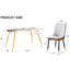 Table de salle à manger en pierre frittée à la mode avec pieds en métal doré et 6 chaises en polyuréthane confortables à assise noire Assemblage rapide et facile à nettoyer