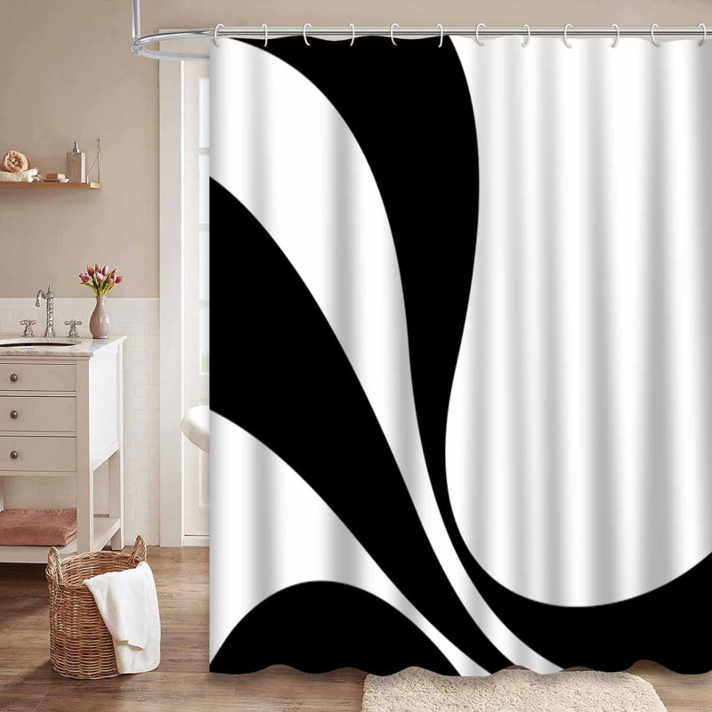 Rideau de douche abstrait avec 12 crochets, L 72 po x l 78 po