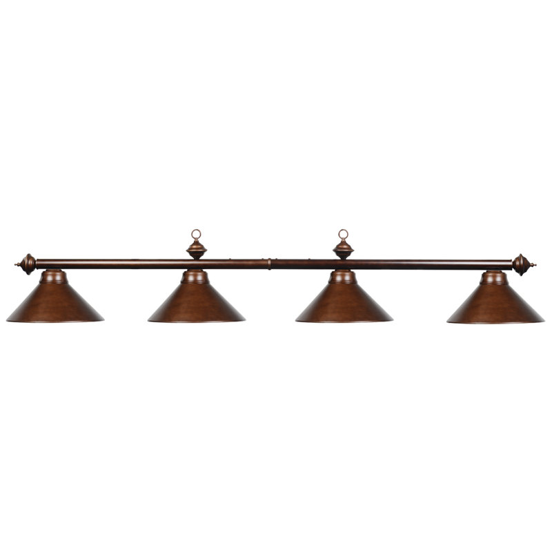 Luminaire suspendu linéaire à 4 lumières pour table de billard Bowdon, Cappuccino