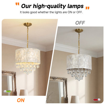 Modern Capiz Shell Crystal Chandeliers