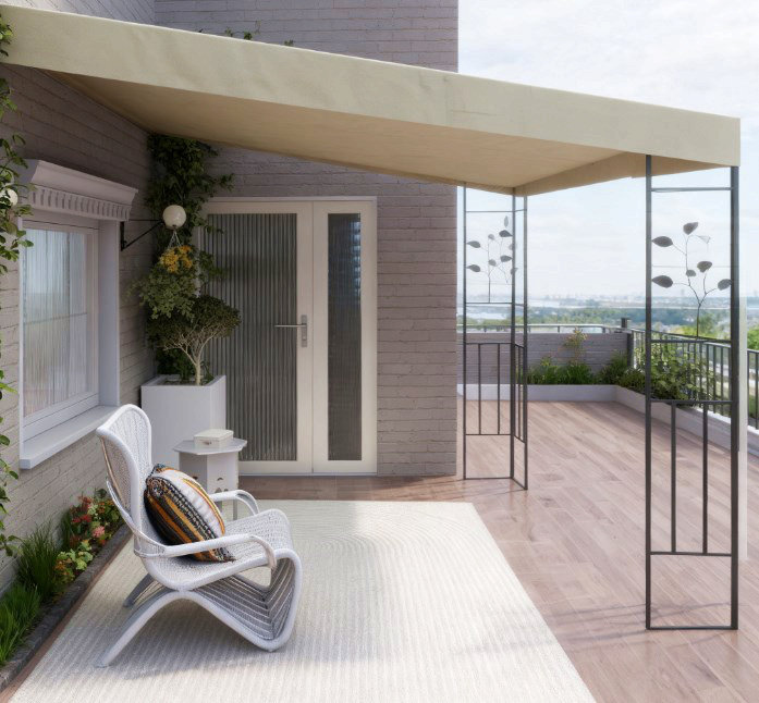Metal Patio Canopy With Drainage Holes,Outdoor Pergola Canopy,For Backyard, Garden