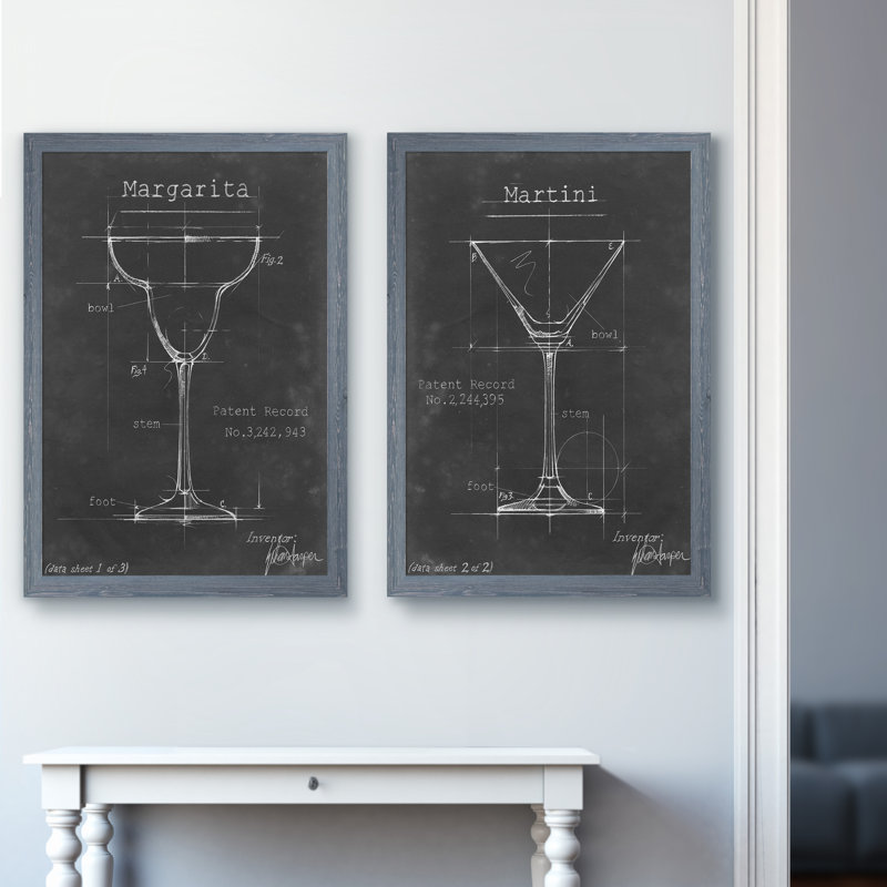 « articles bar blueprint v » par antonymeus bunjamin (abe)-2 pièces, ensemble de 2 reproductions d’art sur image