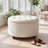 28" Round Storage Ottoman, Modern Tufted Footstool For Living Room, White-1191949906