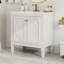Meuble-lavabo de salle de bain avec lavabo, deux portes avec tablette, charnières de porte à fermeture douce, tablette ajustable à un tiroir de style rétro-1248370380