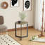 Table d'appoint ronde, table d'appoint ronde, table de bout avec structure en métal