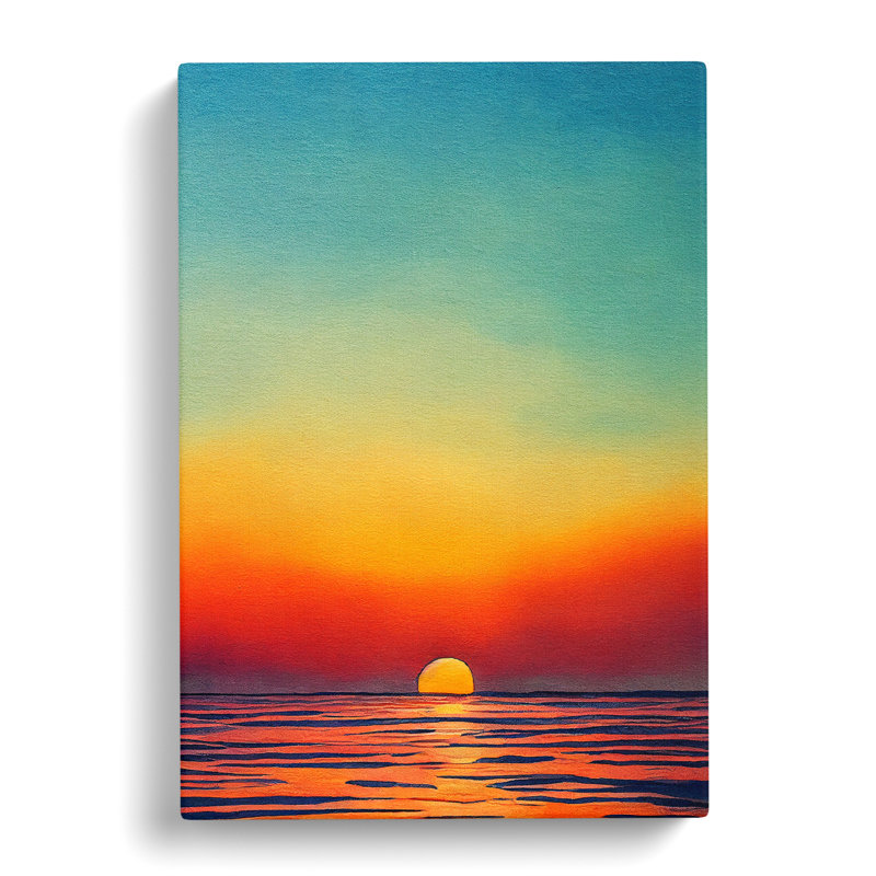 XC1022-5161X Watercolour Ocean Sunset No.5 - Wrapped Canvas Painting, 60cm H x 40cm W x 3cm D