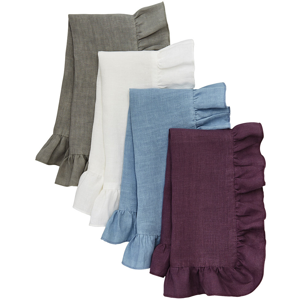 Lucca Reversible Linen Napkin, Gray