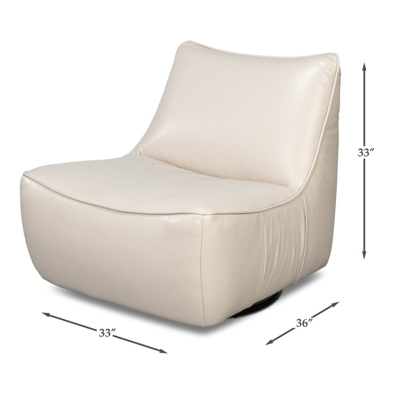 Kennett Swivel Armless Chair, Crystal White
