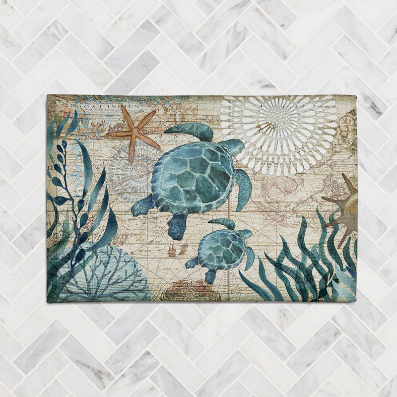 Bay Turtles Chenille Accent Rug, Rectangle 2' x 3'