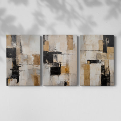 Abstract Series CXXXIV -Set Of 3 Gallery Wrapped Canvas -Ready to Hang