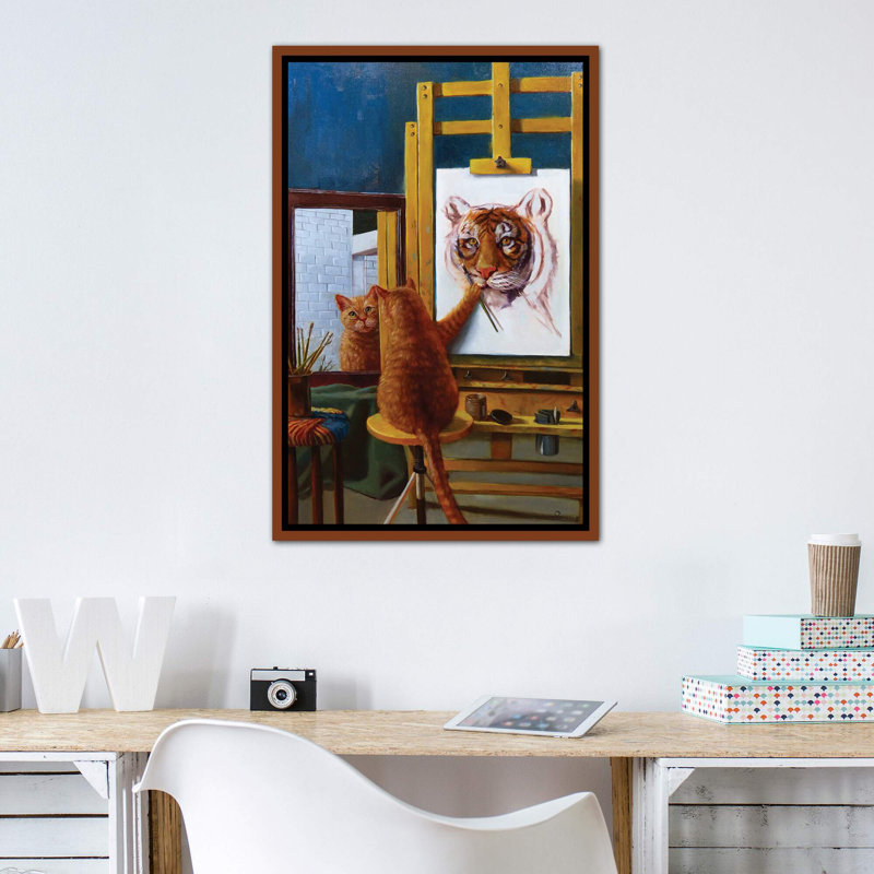 Norman Catwell, art encadré, H 40 po x l 26 po x P 1,5 po, Toile classique avec cadre brun