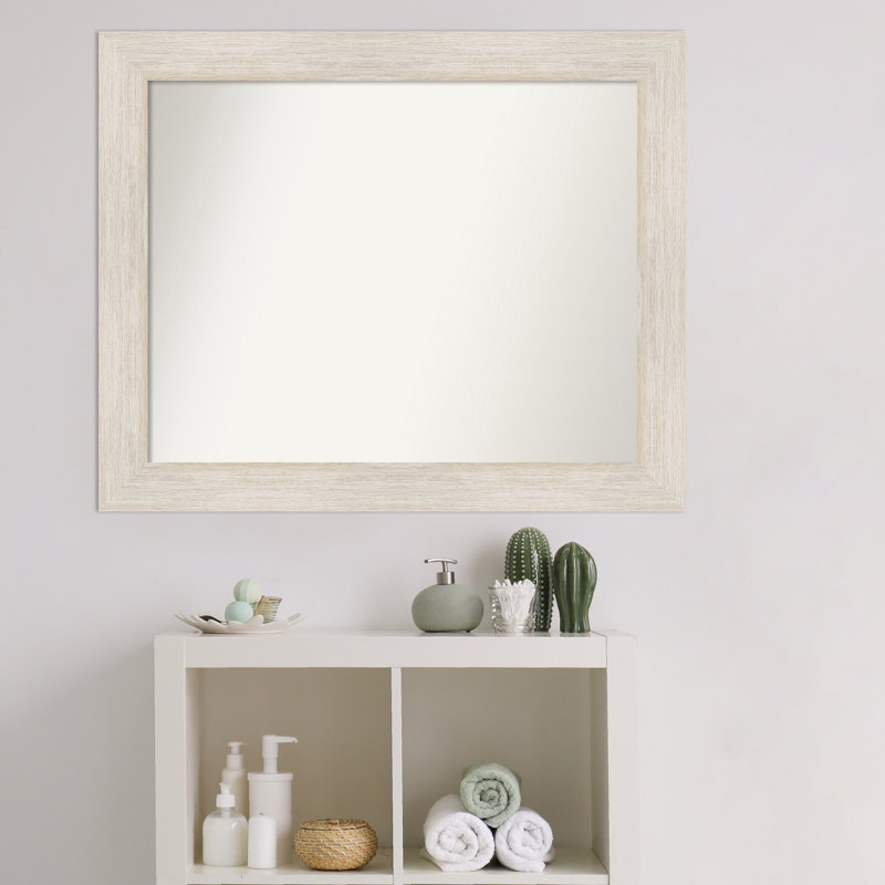 Miroir mural non biseauté en bois franc, H 27 po x l 33 po