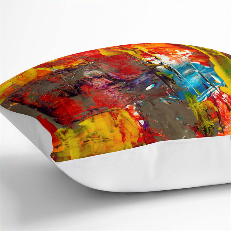 Abstract Square Throw Cushion, White, 55 x 55 cm