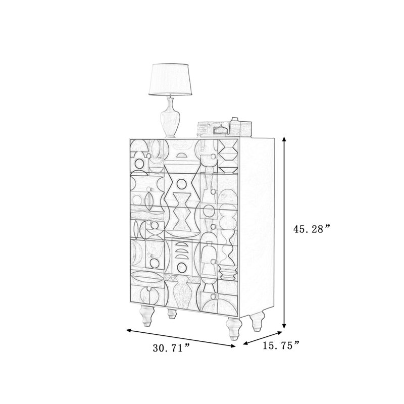 Retro Solid Wood Accent Cabinet, Natural