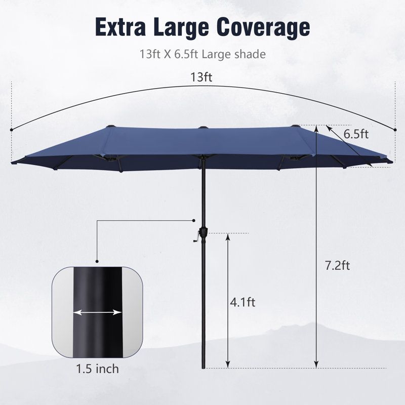 16 ft extra large outdoor patio market umbrella PURPLE LEAF with Base 14ft Double-Sided Cream Purpleleaf has been dedicated to delivering high Aletse 13ft Rectangular Market Umbrella