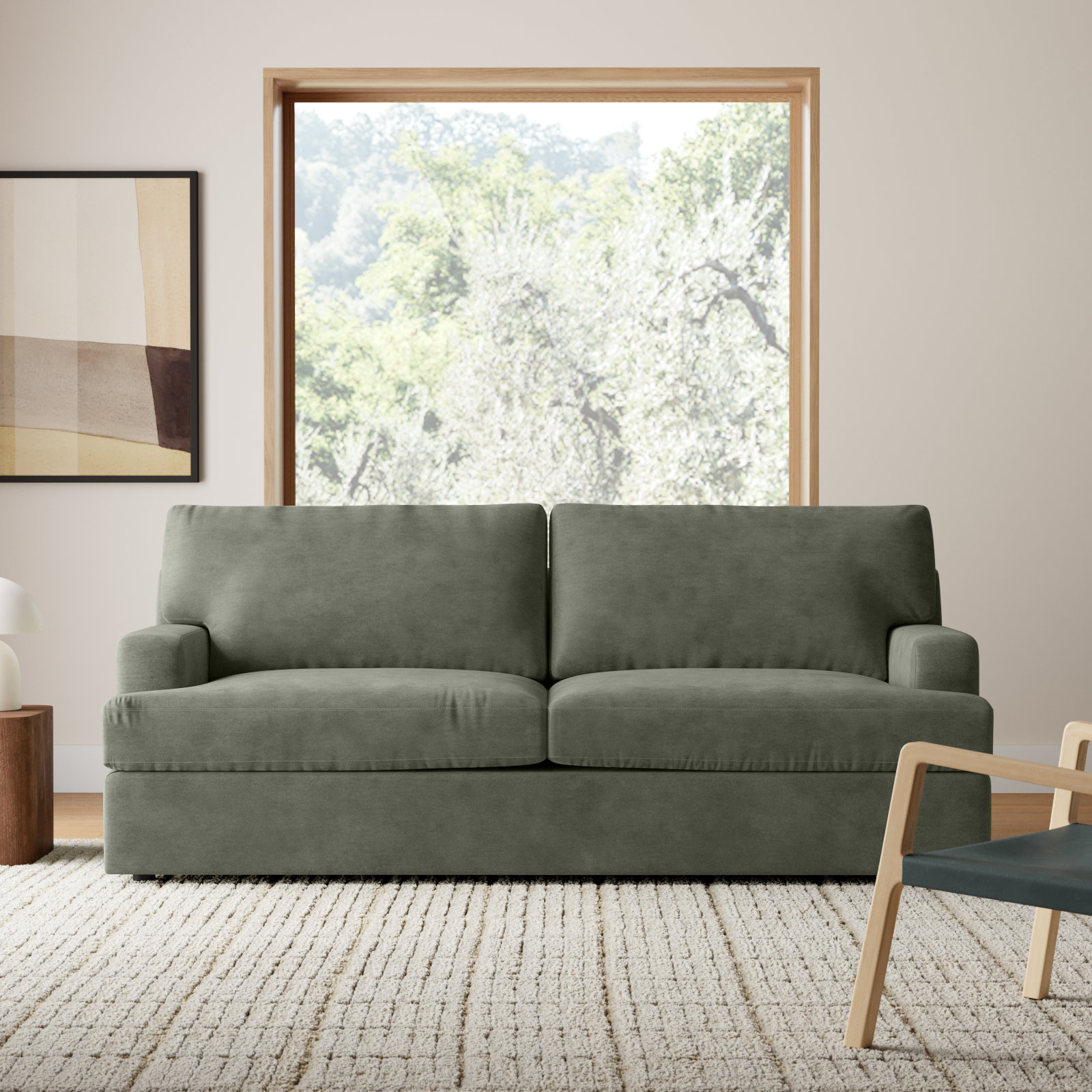 Cleo 84'' Sofa, Nave Metal Performance Distressed Velvet