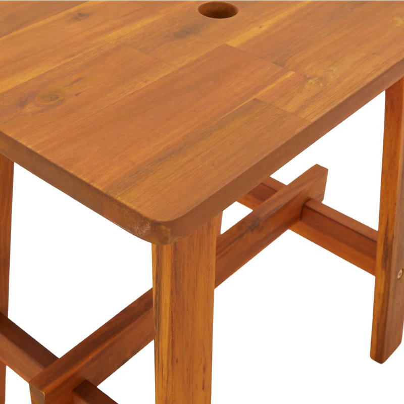 Tabouret rectangulaire en bois massif de 17,7 po x 11,4 po x 17,7 po Red Barrel Studio®