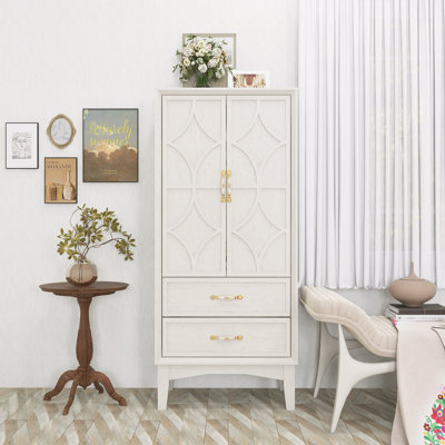 Armoire 53,5 "Mid-Century moderne avec rangement rétro avec portes et tiroirs