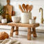 11-inch W Rustic Vintage Mini Stool Rectangular Wooden Accent with Weathered Natural Finish