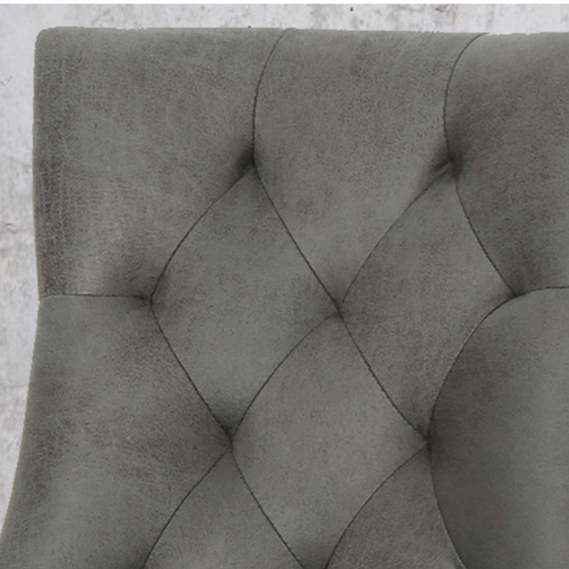 1'' H Tufted Upholstered Side Chair, Slate