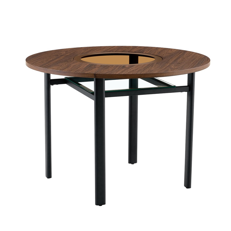 Table de salle à manger 42 pouces moderne et minimaliste pour 4 à 6 personnes, Walnut