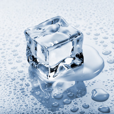 Ice Cube on Background with Water Droplets by Tomch