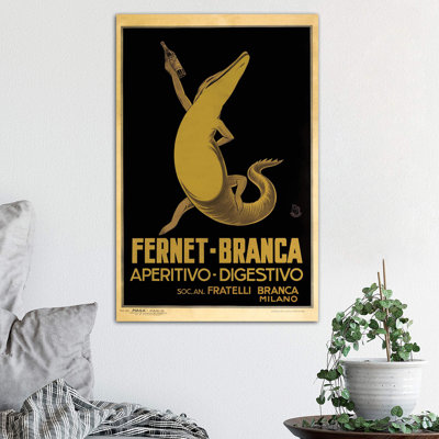 Fernet-Branca, Croc by Vintage Apple Collection - Wrapped Canvas Print