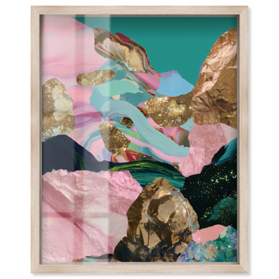 Décoration murale Sweet Geology I Shadowbox Print Gold Dam par Art Remedy, cadre blond, 16 x 20