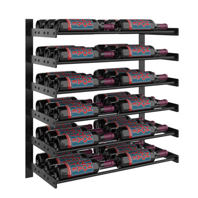 Abbie-May 36 Bottle Wall Mounted Wine Bottle Rack by Prep & Savour