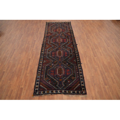 Antique Vegetable Dye Traditional Runner Rug 4x12