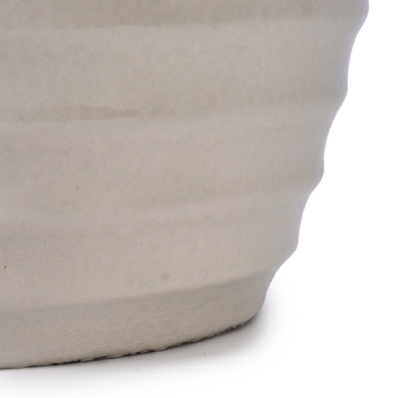 Pot de fleurs en céramique blanc laiteux - Drainage au gel, à la chaleur, aux intempéries et intégré, l 16,29 po x H 21,3 po, 55,39 lb