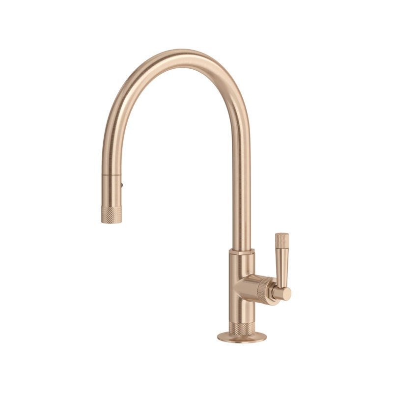 Graceline Pull-Down Kitchen Faucet With C-Spout, Vintage Gold