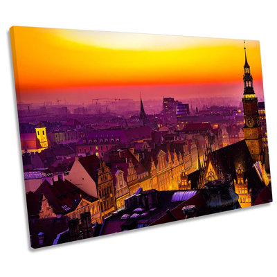 Wroclaw Poland City Skyline - Wrapped Canvas Print