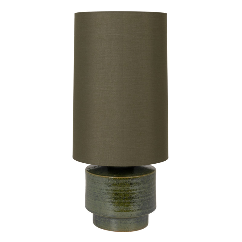 Verdant Stoneware Table Lamp with Linen Shade