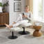 Chaise d'appoint rembourrée pivotante avec repose-pieds-2000458036