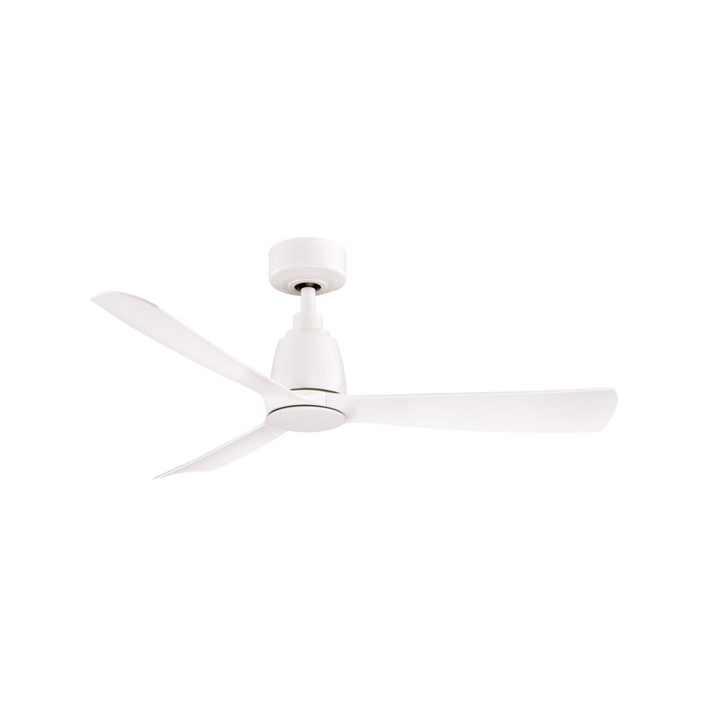 Kute 52 inch Indoor/Outdoor Smart Ceiling Fan with Remote Control - Matte White with Matte White blades, Matte White