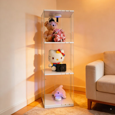 Rotatable Three-Layer Cabinet Style Display And Wine Storage With Remote Control PAIPAI Light, Adjustable Feet, Ideal For Living Rooms And Corridors