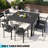 58.6"L Square Aluminum Extendable Patio Dining Table