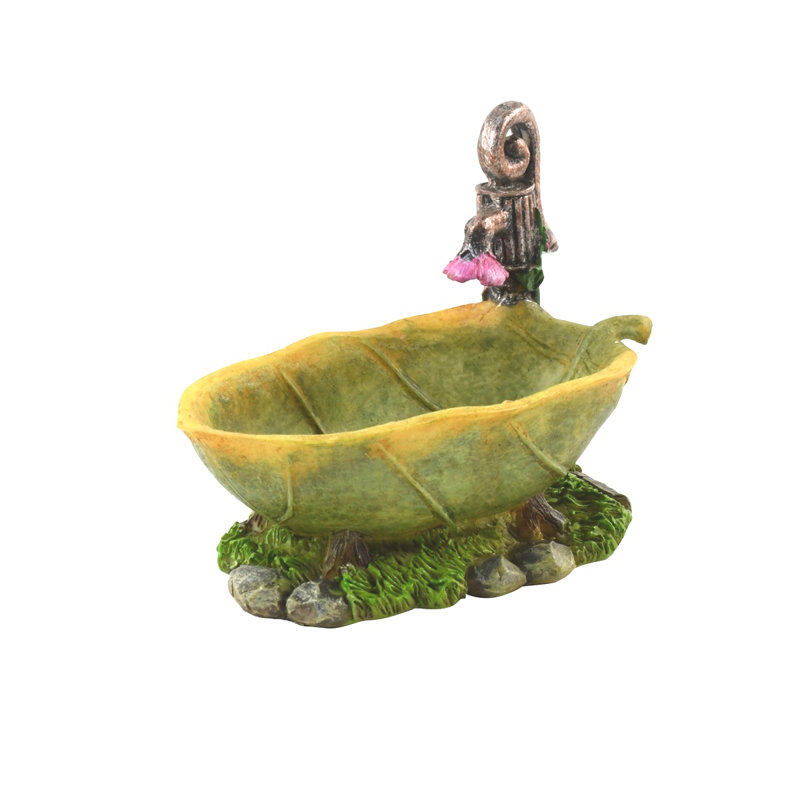 Jardin fée de baignoire de bain en forme de feuille Carleen