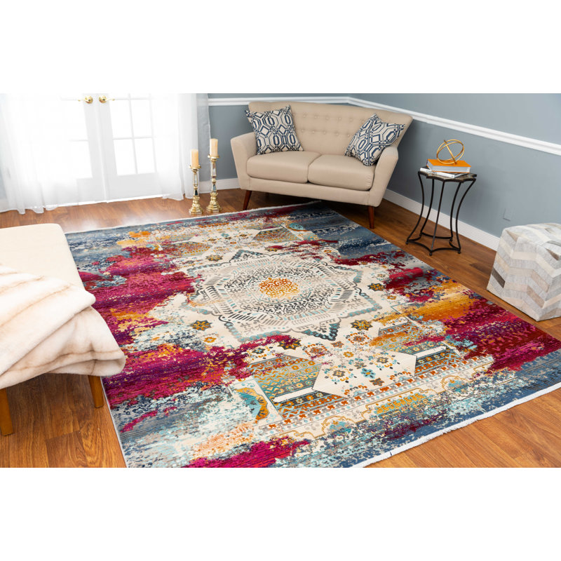 Zermeno Oriental Indoor Rug, Rectangle 7'10" x 10'