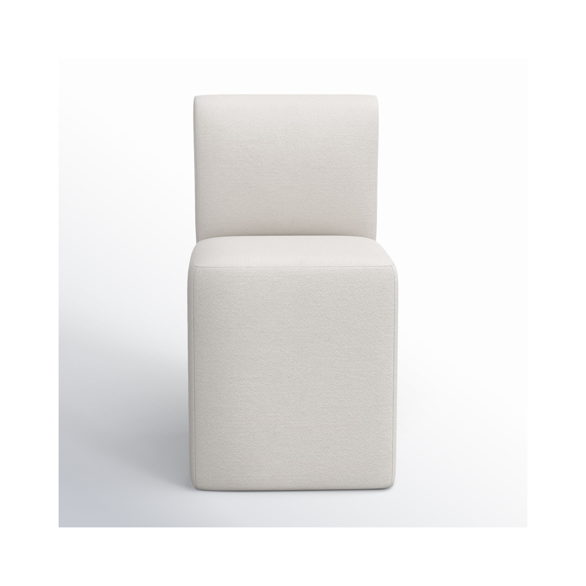 Mendy Upholstered Dining Chair with Casters, Bella Light Gray Performance Velvet