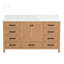 Meuble-lavabo autoportant 60 po avec comptoir simple en bois massif et structure en bois massif 60 po