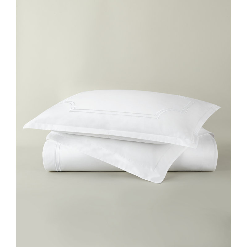 CLASSIC EMBROIDERED QN DUVET SET DECO WHT, Queen Duvet Cover, White
