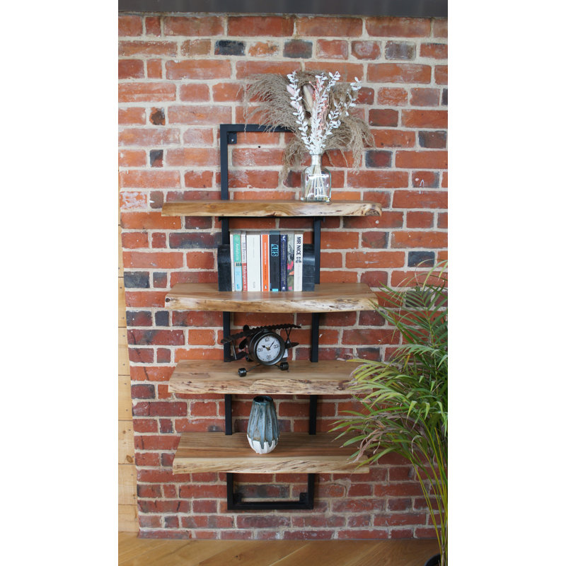 Akien 4 Piece Floating Shelf with Live Edge