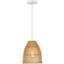 Mini-luminaire suspendu 1 lumière en rotin naturel Bell Island