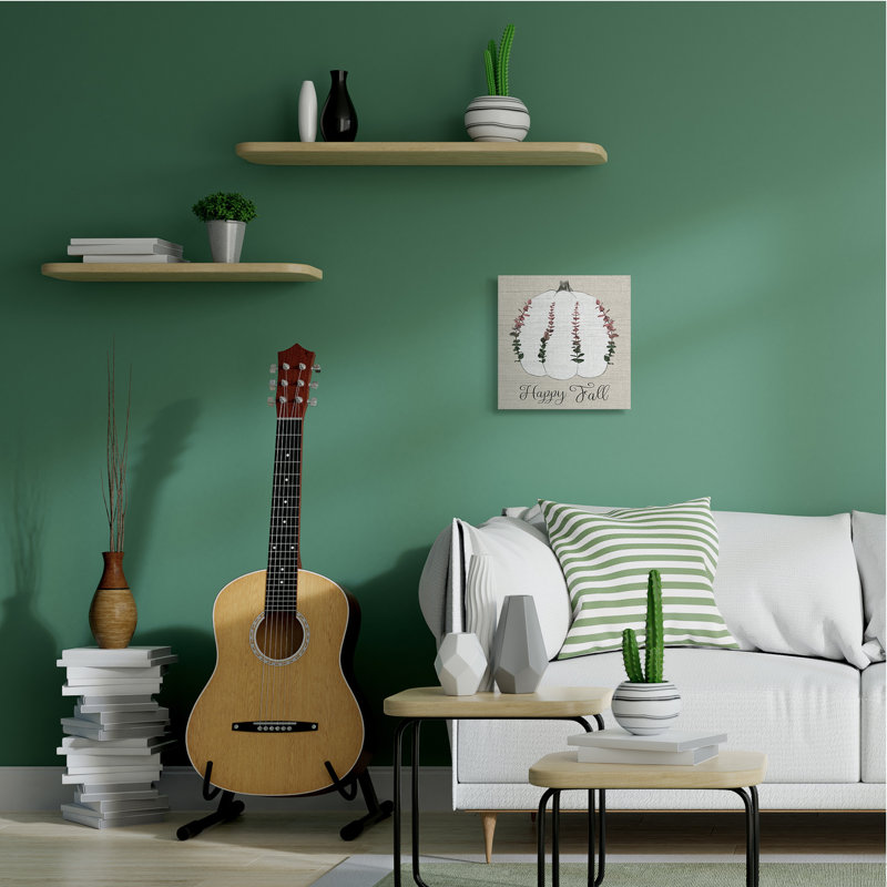 Joyeux automne ombre eucalyptus, récolte de citrouilles, Toile tendue, H 17 po x l 17 po